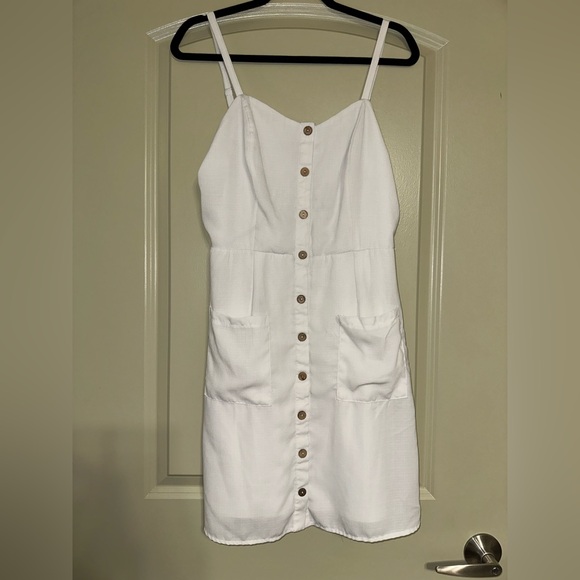 NAIF Dresses & Skirts - NAIF White Button-Front Mini Dress L